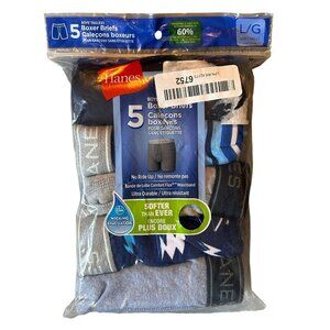 Hanes Boy's Tagless Boxer Briefs No Ride - Large 5 Pack